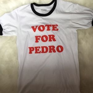 Women's small Vote for Pedro tee.